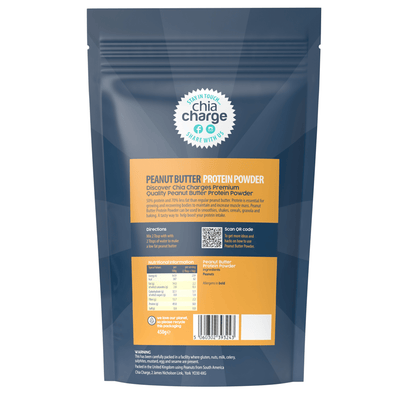 Chia Charge Home Peanut Butter Powder - 50% Protein No Added Sugar 70% Less Fat than ordinary Peanut Butter- All Natural, Vegan Powdered Spread